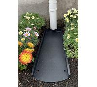 2 Pack Decorative Gutter Downspout Extension, Rain Gutters Downspout Splash Block, Down Spout Extender, Drain Gutter Guard Diverter, Stakes for Cement Floor and Lawn Included, Matte Black