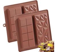 2 Pack:Deep Chocolate Bar Molds Silicone, Non-Stick Food Grade Molds, DIY Dubai Bar Knafeh Pistachio Chocolate Kitchen Baking Mold.