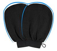 2 Pack Deep Exfoliating Mitts Microdermabrasion Gloves for Skin Cleansing Removes Dead Dirt Ideal Self-Tanning Prep Soft Comfortable Home