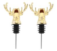 2 Pack Deer Head Zinc Alloy Wine Stopper with Silicone Ring Snug Fit