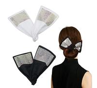2 PACK Deft Crystal Diamond Hair Bun Maker Lazy Hair Curler donut Bun Wraps Reusable Elastic Bands Hair Accessories For Women Girl