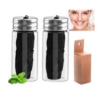 2 Pack Dental Floss 30m Mint Bamboo Expanding Floss Eco Friendly Natural Dental Flossing Tape Refills with Activated Charcoal Plastic Free Biodegradable Tooth Silk for Vegan Easy Glide Feeling