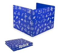 2-Pack Desk Dividers for Students, 3-Fold Privacy Screens, Durable Waterproof Plastic Study Boards, Easy Clean Classroom Shields for Schools,Teacher Supplies & Student Desk Organizers, Blue