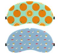 2 Pack Dessert Cup Cake Doughnuts Blue Background Sleep Mask for Side Sleeper Men Women, Light Blocking Eye Mask Cover Eyeshade with Adjustable Strap, Night Blindfold