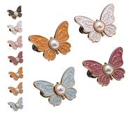 2-Pack Detachable Butterfly Clips,Pant Waist Tightener Butterfly, No-Sew Instant Waist Buckles,Buttons Pins For Loose Jeans Jackets Coats Shirts (4PCS-2)