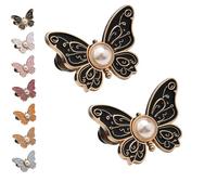 2-Pack Detachable Butterfly Clips,Pant Waist Tightener Butterfly, No-Sew Instant Waist Buckles,Buttons Pins For Loose Jeans Jackets Coats Shirts (2pcs-C)