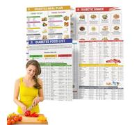 2 Pack Diabetic Food List, Diabetic Food Chart, Fo-od Chart & Meal Planner For Diabetics, Type 2 Diet Plan Printable, With Serving Size, Carbs, Calorie