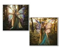 2 Pack Diamond Art forest, 5D DIY Diamond Painting Kits for Adults and Kids, Elf Full Drill Gem Crystal Art kits, Home Wall Decor Christmas Winter, Gifts for Women (2 PCS) 24x24in60x60cm 0D-807