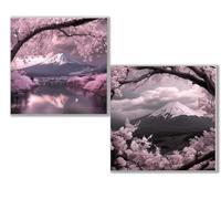 2 Pack Diamond Art Japan, 5D DIY Diamond Painting Kits for Adults and Kids, Cherry blossoms Full Drill Gem Crystal Art kits, Home Wall Decor Christmas Winter, Gifts for Women 24x24in60x60cm 0D-805