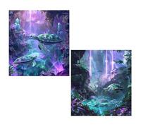2 Pack Diamond Art Plant Small Diamond Painting 12x16inch Crystal Art Kits for Kids,Turtle Full Square Drill Diamonds Embroidery Crystal Cross Stitch Arts and Crafts Pictures for Decor Gifts TY80