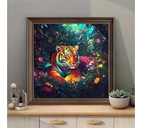 2 Pack Diamond Art Tiger,5D DIY Jungle Diamond Painting Mosaic Kits for Adults Beginner,Full Square Drill Gem Crystal Sequin Art for Home Wall Decor,Handmade Artworks Gifts 12x12 inch/30x30cm,2p536p