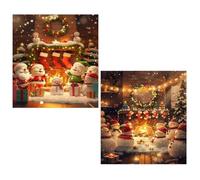 2 Pack Diamond Art Winter Small Diamond Painting 16x24inch Crystal Art kits for Kids,Christmas Full Square Drill Diamonds Embroidery Crystal Cross Stitch Arts and Crafts Pictures for Decor Gifts TY596