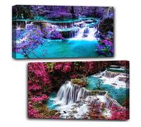 2 Pack Diamond Painting Kits，Large 5D DIY Lake Waterfall Diamond Painting Kits for Adults，DIY Full Drill Crystal Rhinestone Arts and Crafts，Gem Art Painting with Diamond Home Wall Decor (28X16inch)