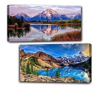 2 Pack Diamond Painting Kits，Large 5D DIY Mountain Lake Diamond Painting Kits for Adults，DIY Full Drill Crystal Rhinestone Arts and Crafts，Gem Art Painting with Diamond Home Wall Decor (28X16inch)