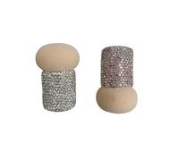 2-Pack Diamond-Studded Mushroom Head Makeup Sponge, 6x3.7cm Hydrophilic Polyurethane Blender, 28g for Liquid Foundation