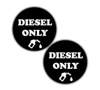 2-Pack Diesel Only Fuel Cap Reminder Stickers - Car Labels - Durable Vinyl & Waterproof - 55mm
