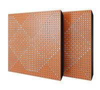 2 Pack - Diffuse Sound-Absorbing Acoustic Panel with Velvet Fabric & Mounting Kit | 50x50x5cm | Reflection - Soundproofing | Home Acoustic Treatment [WILDS - Cherry | White]