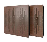 2 Pack - Diffuse Sound-Absorbing Acoustic Panel with Velvet Fabric & Mounting Kit | 50x50x5cm | Reflection - Soundproofing | Home Acoustic Treatment [WAVE - Nut | Grey]