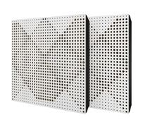 2 Pack - Diffuse Sound-Absorbing Acoustic Panel with Velvet Fabric & Mounting Kit | 50x50x5cm | Reflection - Soundproofing | Home Acoustic Treatment [WILDS - White | Beige]