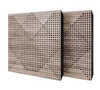 2 Pack - Diffuse Sound-Absorbing Acoustic Panel with Velvet Fabric & Mounting Kit | 50x50x5cm | Reflection - Soundproofing | Home Acoustic Treatment [WILDS - Sonoma | Beige]