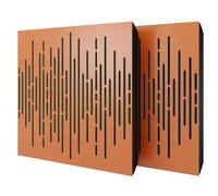 2 Pack - Diffuse Sound-Absorbing Acoustic Panel with Velvet Fabric & Mounting Kit | 50x50x5cm | Reflection - Soundproofing | Home Acoustic Treatment [WAVE - Cherry | Green]