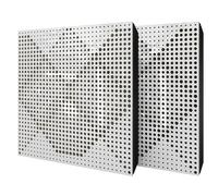 2 Pack - Diffuse Sound-Absorbing Acoustic Panel with Velvet Fabric & Mounting Kit | 50x50x5cm | Reflection - Soundproofing | Home Acoustic Treatment [WILDS - White plastic | Beige]