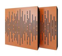 2 Pack - Diffuse Sound-Absorbing Acoustic Panel with Velvet Fabric & Mounting Kit | 50x50x5cm | Reflection - Soundproofing | Home Acoustic Treatment [WAVE - Cherry | Blue]