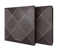 2 Pack - Diffuse Sound-Absorbing Acoustic Panel with Velvet Fabric & Mounting Kit | 50x50x5cm | Reflection - Soundproofing | Home Acoustic Treatment [WILDS - Wenge | White]