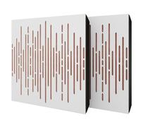 2 Pack - Diffuse Sound-Absorbing Acoustic Panel with Velvet Fabric & Mounting Kit | 50x50x5cm | Reflection - Soundproofing | Home Acoustic Treatment [WAVE - White | Rose]
