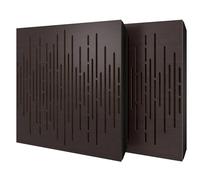 2 Pack - Diffuse Sound-Absorbing Acoustic Panel with Velvet Fabric & Mounting Kit | 50x50x5cm | Reflection - Soundproofing | Home Acoustic Treatment [WAVE - Wenge | Brown]