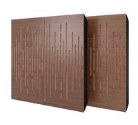 2 Pack - Diffuse Sound-Absorbing Acoustic Panel with Velvet Fabric & Mounting Kit | 50x50x5cm | Reflection - Soundproofing | Home Acoustic Treatment [WAVE - Nut | Rose]