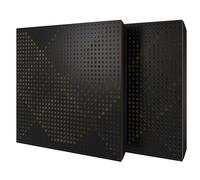 2 Pack - Diffuse Sound-Absorbing Acoustic Panel with Velvet Fabric & Mounting Kit | 50x50x5cm | Reflection - Soundproofing | Home Acoustic Treatment [WILDS - Black | Beige]