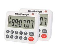 2 Pack Digital Countdown Kitchen Timer - AIMILAR AY4052-2 Magnetic Count Up Down Cooking Timer with Magnet Back Loud Alarm Directly Input Hours Minutes and Seconds (2)