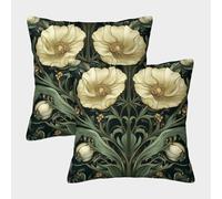 2 Pack Digital Printing 3D Art Nouveau Floral Theme Square Cushion Cover 50x50cm Suitable for Outdoor Home Bed Decoration Animal Motifs Pattern