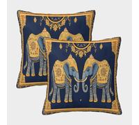 2 Pack Digital Printing 3D Two Elephants Theme Square Cushion Cover 40x40cm Suitable for Outdoor Home Bed Decoration Traditional Style Pattern