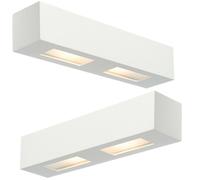 2 PACK Dimmable Twin Wall Light Primed White (ready to paint) Box Down Lamp