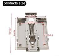 2-Pack DIN Rail Mounting Bracket for Single-Phase Solid State Relays, 35 mm Track Compatible, Stainless Steel Metal Clip, 80 x 44 mm
