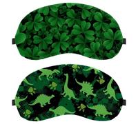 2 Pack Dinosaur Green Footprint Eye Mask, Sleep Mask for Side Sleeper, Soft Sleeping Eye Mask for Women Men, Complete Light Blocking, Zero Pressure Night Blindfold