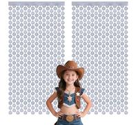 2 Pack Disco Ball Decorations, 3.3x6.6 Ft Silver Foil Fringe Curtains, Photo Backdrop for The 70s & 80s Last Disco Bachelorette, Taylor Party Decorations