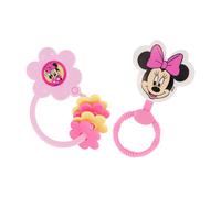 2 Pack Disney Minnie Mouse Character Shape Rattle and Keyring Teether Premium Toddler Birthday Toys Infant Teething Toys Great for Newborn Shower G