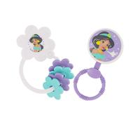 2 Pack Disney Princess Character Shape Rattle and Keyring Teether Premium Toddler Birthday Toys Infant Teething Toys Great for Newborn Shower Gifts