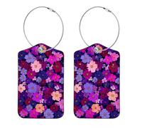 2 Pack Ditsy Floral Seamless Pattern (1) Luggage Tags Travel Essentials & Cruise Essentials
