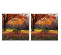 2 Pack DIY Diamond Art Kit for Adults, Autumn Forest, 5D Diamond Painting Kits, DIY Crystal Embroidery Painting Set, Suitable for All Ages, Living Room, Bedroom, Office Decoration, 30x30cm Z1YX-618