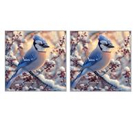 2 Pack DIY Diamond Art Kit for Adults, Bird Cherry, 5D Diamond Painting Kits, DIY Crystal Embroidery Painting Set, Suitable for All Ages, Living Room, Bedroom, Office Decoration, 40x40cm Z1YX-571