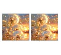 2 Pack DIY Diamond Art Kit for Adults, Dandelion Sunset, 5D Diamond Painting Kits, DIY Crystal Embroidery Painting Set, Suitable for All Ages, Living Room, Bedroom, Office Decoration, 80x80cm Z1YX-594