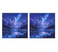 2 Pack DIY Diamond Art Kit for Adults, Fantasy Landscape, 5D Diamond Painting Kits, DIY Crystal Embroidery Painting Set, Suitable for All Ages, Living Room, Bedroom, Office Decoration, 40x40cm Z1YX605