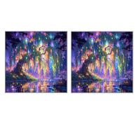 2 Pack DIY Diamond Art Kit for Adults, Fantasy Tree, 5D Diamond Painting Kits, DIY Crystal Embroidery Painting Set, Suitable for All Ages, Living Room, Bedroom, Office Decoration, 40x40cm Z1YX-604