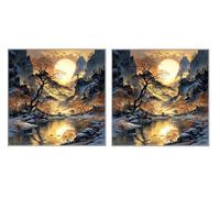 2 Pack DIY Diamond Art Kit for Adults, Forest Night, 5D Diamond Painting Kits, DIY Crystal Embroidery Painting Set, Suitable for All Ages, Living Room, Bedroom, Office Decoration, 100x100cm Z1YX-642