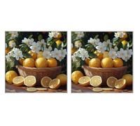 2 Pack DIY Diamond Art Kit for Adults, Lemon Fruit, 5D Diamond Painting Kits, DIY Crystal Embroidery Painting Set, Suitable for All Ages, Living Room, Bedroom, Office Decoration, 40x40cm Z1YX-572