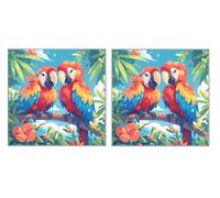 2 Pack DIY Diamond Art Kit for Adults, Parrot Animals, 5D Diamond Painting Kits, DIY Crystal Embroidery Painting Set, Suitable for All Ages, Living Room, Bedroom, Office Decoration, 30x30cm Z1YX-890